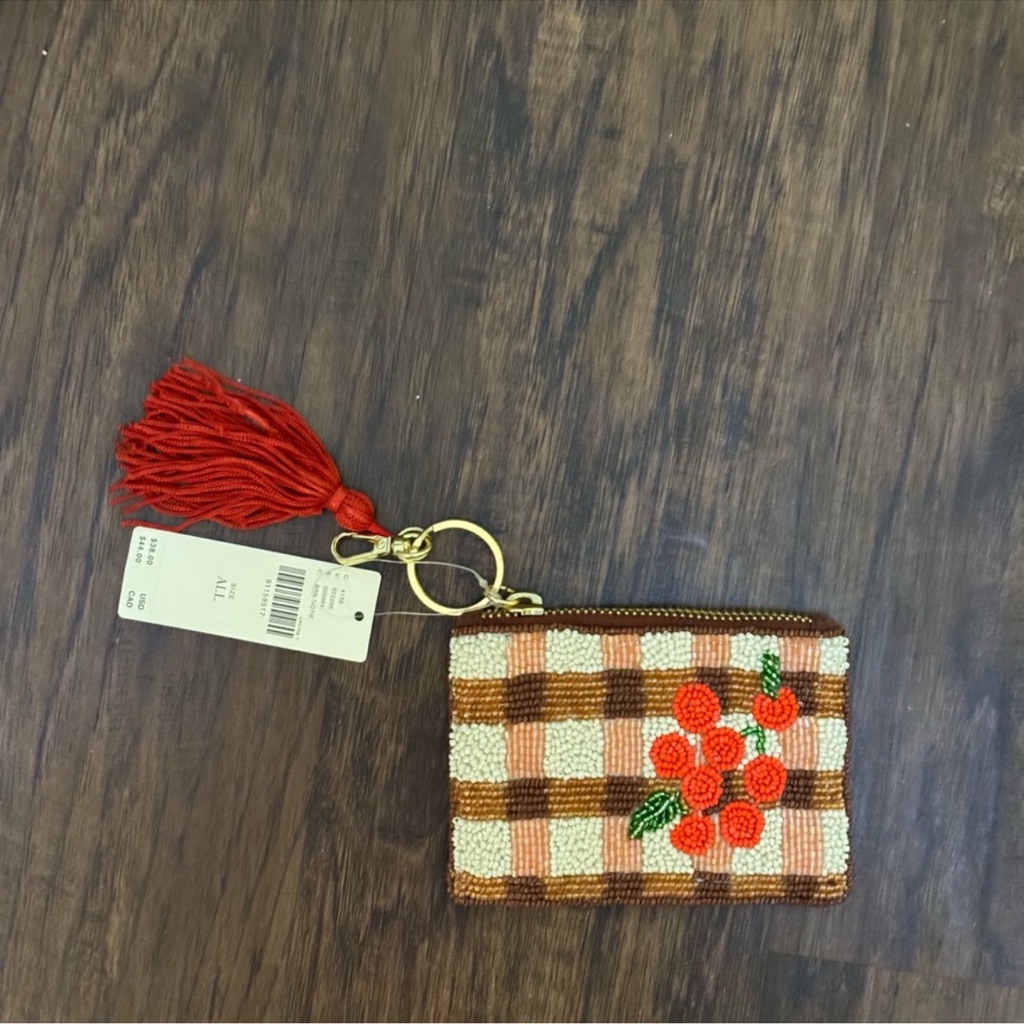 Anthropologie Beaded Coin Purse-Picnic Edition